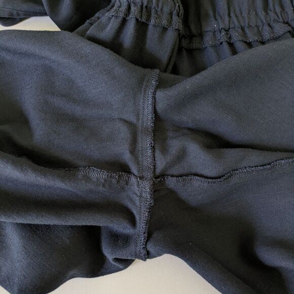 J. Crew Relaxed Jumpsuit S Linen Lyocell Drawstring Navy Blue Comfy Flowy - Picture 9 of 15